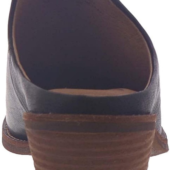 New Sofft Ameera Black Leather Mules with Brown Heel - Picture 3 of 14